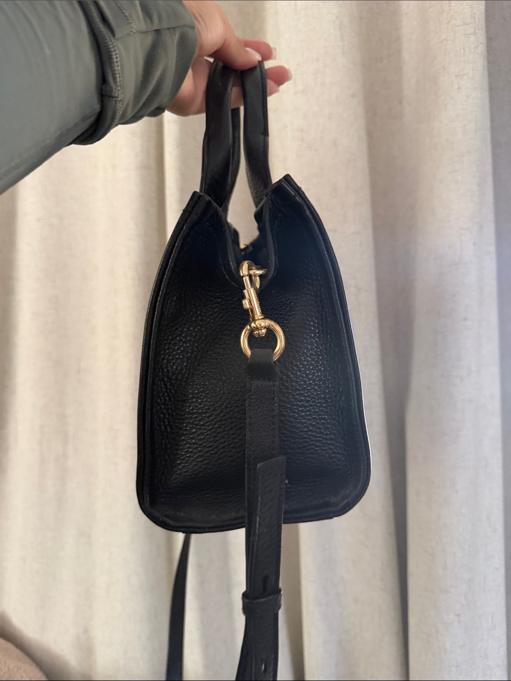 Marc Jacobs Black Leather Mini Tote with Removable Strap - Picture 3 of 4